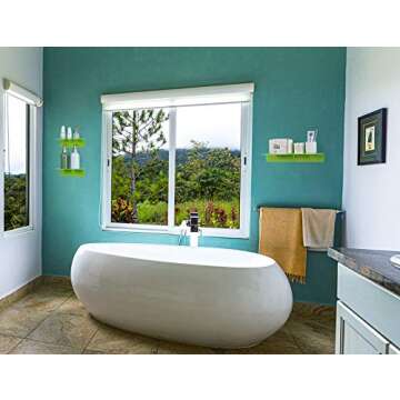 OAPRIRE 9 Inch Floating Wall Shelves Set of 2 - Personalize Expand Wall Space - Acrylic Small Wall S...