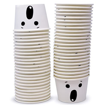 Ghost Treat Snack Cups 48 Pcs for Spooky Parties