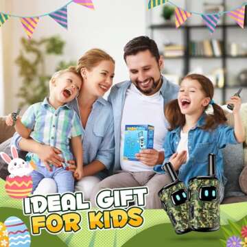 Toys for 3-8 Year Old Boys: Mini Rechargeable Walkies Talkies for Kids with Lanyard 2 Pack Birthday Gifts for 3 4 5 6 Year Old Boy Kids Camping Outdoor Toys for 3 4 5 6-8 Year Old Boy