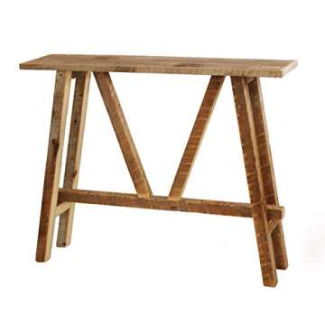 Rustic Console Table made from Reclaimed Wood, Narrow Footprint