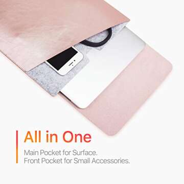 WALNEW 13.5" Sleeve for 13.5 Inch Microsoft Surface Laptop 5/4/3/2/1(2022/2021/2019/2018/2017 Released) Protective Soft Sleeve Case Cover Bag with Safe Interior and Exterior Mouse Pad, Pink