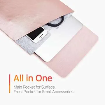 WALNEW 13.5" Sleeve for 13.5 Inch Microsoft Surface Laptop 5/4/3/2/1(2022/2021/2019/2018/2017 Released) Protective Soft Sleeve Case Cover Bag with Safe Interior and Exterior Mouse Pad, Pink