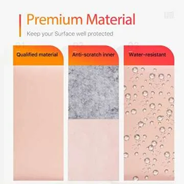 WALNEW 13.5" Sleeve for 13.5 Inch Microsoft Surface Laptop 5/4/3/2/1(2022/2021/2019/2018/2017 Released) Protective Soft Sleeve Case Cover Bag with Safe Interior and Exterior Mouse Pad, Pink