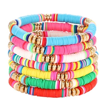 XOCARTIGE Surfer Heishi Bracelets - Vibrant Layering Friendship Jewelry
