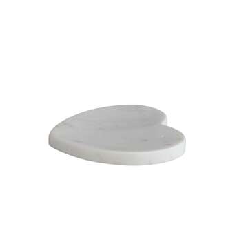 Creative Co-Op Marble Heart Shaped, White Dish