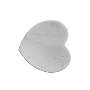 Creative Co-Op Marble Heart Shaped, White Dish