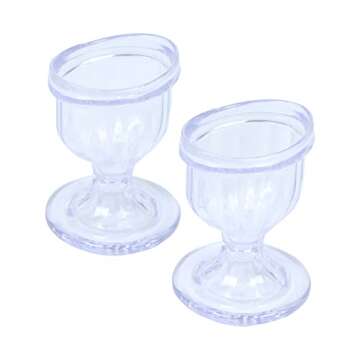 Qimacplus Transparent Eye Cups for Eye wash Rim Shaped for Eye Rinse, Cleansing, Remove Dust, Eye wash cup kit Set of 2 Eye Cups
