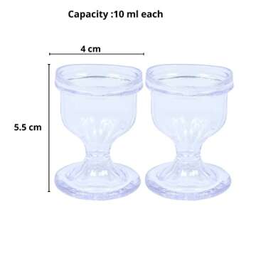 Qimacplus Transparent Eye Cups for Eye wash Rim Shaped for Eye Rinse, Cleansing, Remove Dust, Eye wash cup kit Set of 2 Eye Cups