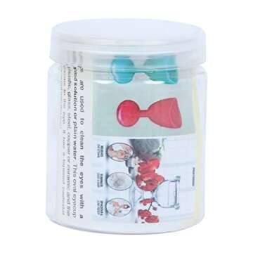 Qimacplus Transparent Eye Cups for Eye wash Rim Shaped for Eye Rinse, Cleansing, Remove Dust, Eye wash cup kit Set of 2 Eye Cups