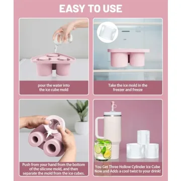 Ice Cube Tray for Stanley Tumbler Cup - Rose Quartz Pink