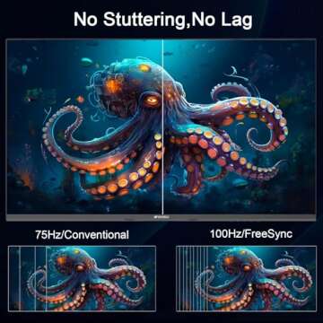 SANSUI 27 Inch Monitor, Build-in Speakers IPS 100Hz Monitor, FHD Computer Monitor DisplayPort HDMI VGA Inputs, 100 x 100 mm VESA Mount, Ultra Slim Ergonomic Tilt (ES-27X3A HDMI Cable Included)