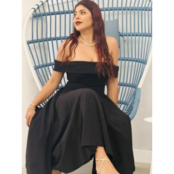 Benoui Satin Off Shoulder Midi Dress 2024 A-Line Style