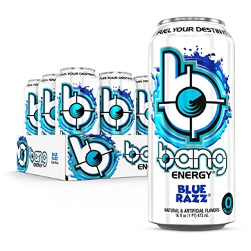 Bang Energy Blue Razz Sugar-Free Energy Drink – 16-Ounce Pack of 12