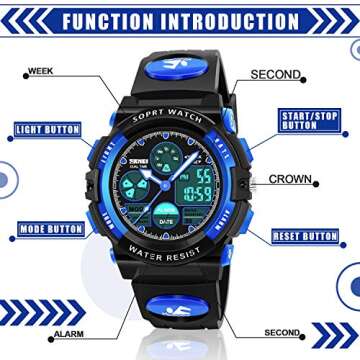 Dodosky Boy Toys Age 5-12, LED 50M Waterproof Digital Sport Watches for Kids Birthday Presents Gifts...