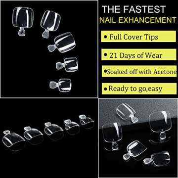 INENK Soft Gel Toe Nail Tips for Soak off Gel Extension Systems, Short Pre-shaped Full Cover False Toenails Gel Tips Clear Press on Nails, Summer Toe Tips for Home DIY Salon Manicure（360PCS 12SIZE）