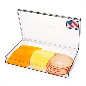 Pikanty Deli Meat Container - Airtight Food Storage Box with Hinged Lid for Cheese & Cold Cuts