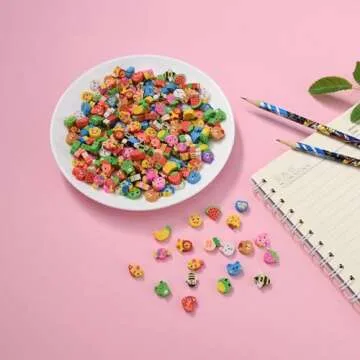 400PCS Mini Fun Cute Fruit Animal Erasers for Kids Bulk,Back to School Party Gifts Valentine's Day Gifts (Fruit erasers)
