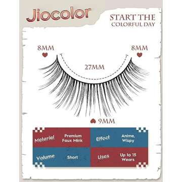 Jiocolor Natural Look Mink Lashes - 9mm Wispy Volume