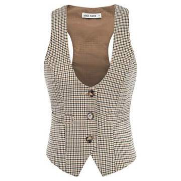 GRACE KARIN Women's Vintage Plaid Vest for All Occasions