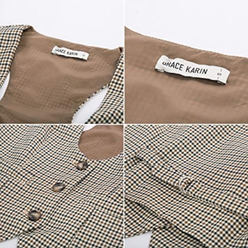 GRACE KARIN Women's Vintage Plaid Vest for All Occasions