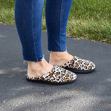 Dearfoams Women's Velour Clog Slipper, Leopard, X-Large