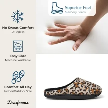 Dearfoams Women's Velour Clog Slipper, Leopard, X-Large