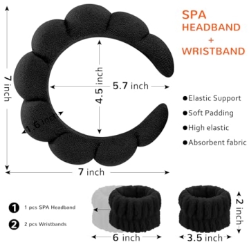 Cohoya Spa Face Washing Headband Makeup Wristband Set