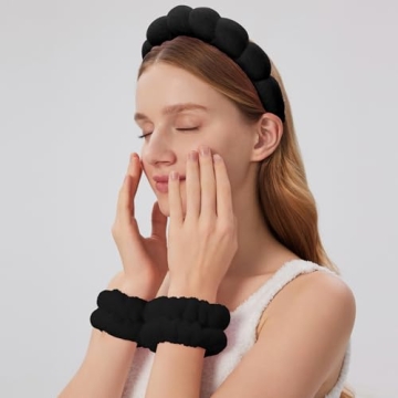 Cohoya Spa Face Washing Headband Makeup Wristband Set
