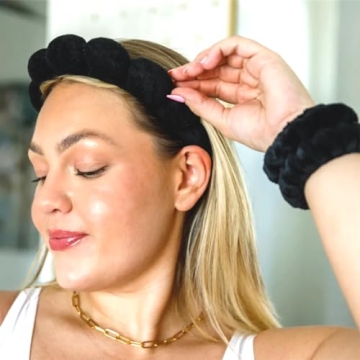 Cohoya Spa Face Washing Headband Makeup Wristband Set