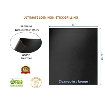 Fuego Heavy Duty Nonstick Grill Mats Set for BBQ Oven Smoker