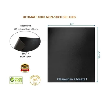 Fuego Heavy Duty Nonstick Grill Mats Set for BBQ Oven Smoker