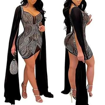 Elegant PORRCEY Bodycon Dress for Parties and Night Out