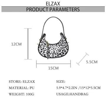 Mini Leopard Print Crescent Clutch Purse for Women