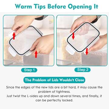 46 PCS Airtight Food Storage Containers Set, Kitchen & Pantry Organization Containers for Cereal, Flour & Sugar, BPA-Free Plastic Cereal Container with Easy Lock Lids, Labels, Marker & Spoon Set