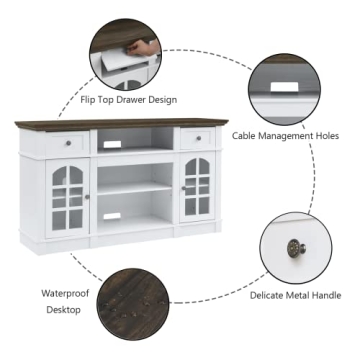 Stylish Farmhouse TV Stand for 65 inch TVs