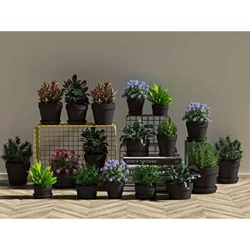 27 Pcs Small Mini Black Clay Pots 2.1'' Terracotta Pot Clay Ceramic Pottery Planter Cactus Flower Pots Succulent Nursery Pots- Great for Window Boxes, Cactus, Plants, Crafts, Wedding Favors