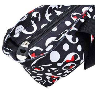 Disney Tote Mickey & Minnie Mouse Icon Polka Dot Print Travel Bag Black