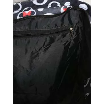 Disney Tote Mickey & Minnie Mouse Icon Polka Dot Print Travel Bag Black