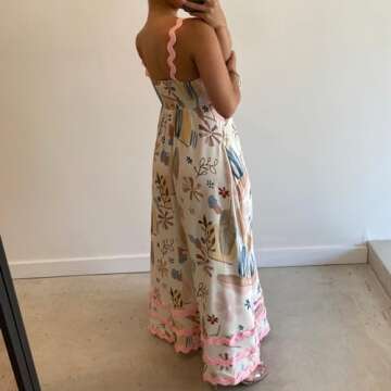 Boho RIC Rac Trim Floral Dress for Summer Fun | Women