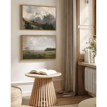 VIYYIEA Nature Large Framed Wall Art, Wilderness Vintage Art Decor Room Aesthetic, 16X24 Inch Canvas Print Artwork, Farmhouse Landscape Painting Wall Decor for Bedroom Bathroom Office