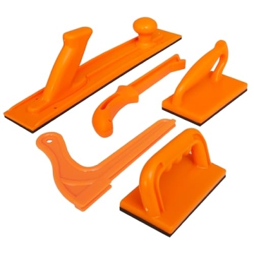 Comprehensive 5-Piece Safety Woodworking Push Block and Stick Set in Vibrant Safety Orange for Table...