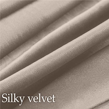 lalaLOOM Velvet Throw Pillow Covers, Set of 2, 24x24, Soft Accent Cases for Pillows, Decorative Square Home Decor, Silky Machine Washable for Sofa, Couch, Bedroom, Living Room, Taupe