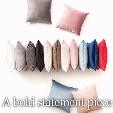 lalaLOOM Velvet Throw Pillow Covers, Set of 2, 24x24, Soft Accent Cases for Pillows, Decorative Square Home Decor, Silky Machine Washable for Sofa, Couch, Bedroom, Living Room, Taupe