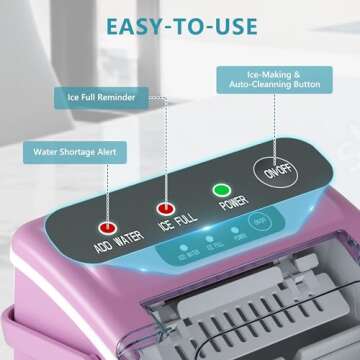 EUHOMY Portable Ice Maker - Fast, Quiet & Compact Ice Production