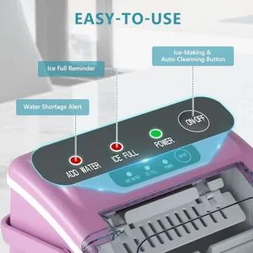 EUHOMY Portable Ice Maker - Fast, Quiet & Compact Ice Production