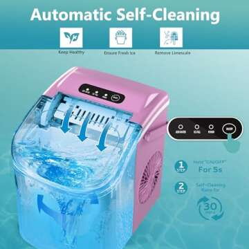 EUHOMY Portable Ice Maker - Fast, Quiet & Compact Ice Production