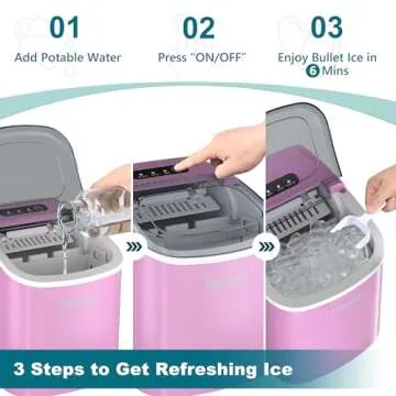 EUHOMY Portable Ice Maker - Fast, Quiet & Compact Ice Production