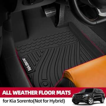 Naibeve Floor Mats for Kia Sorento 2021-2024 2025 (Not Hybrid)-All Weather for Kia Sorento Floor Mat...