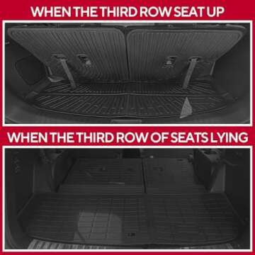 Naibeve Floor Mats for Kia Sorento 2021-2024 2025 (Not Hybrid)-All Weather for Kia Sorento Floor Mats Liners& Cargo Liner& Seats Back Cover Behind The 3rd Row