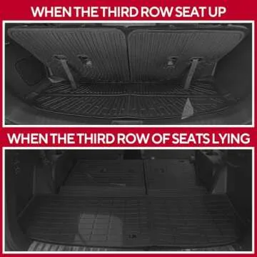 Naibeve Floor Mats for Kia Sorento 2021-2024 2025 (Not Hybrid)-All Weather for Kia Sorento Floor Mats Liners& Cargo Liner& Seats Back Cover Behind The 3rd Row